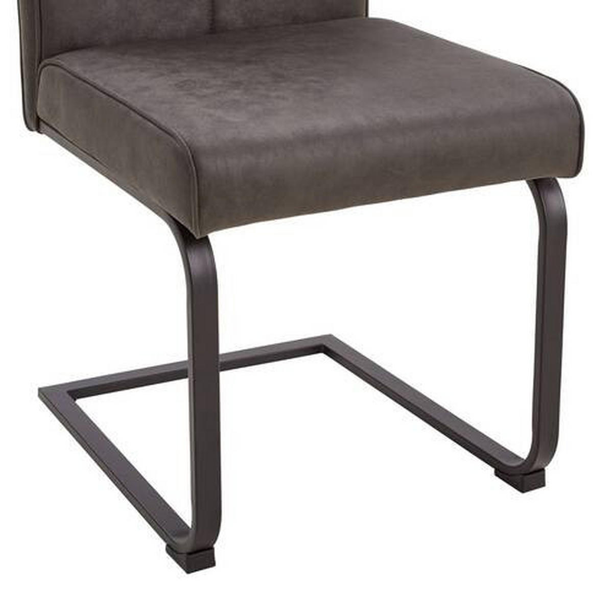SCHWINGSTUHL  in Eisen Mikrofaser  - Dunkelgrau/Schwarz, MODERN, Holz/Textil (48/98/60cm) - Livetastic