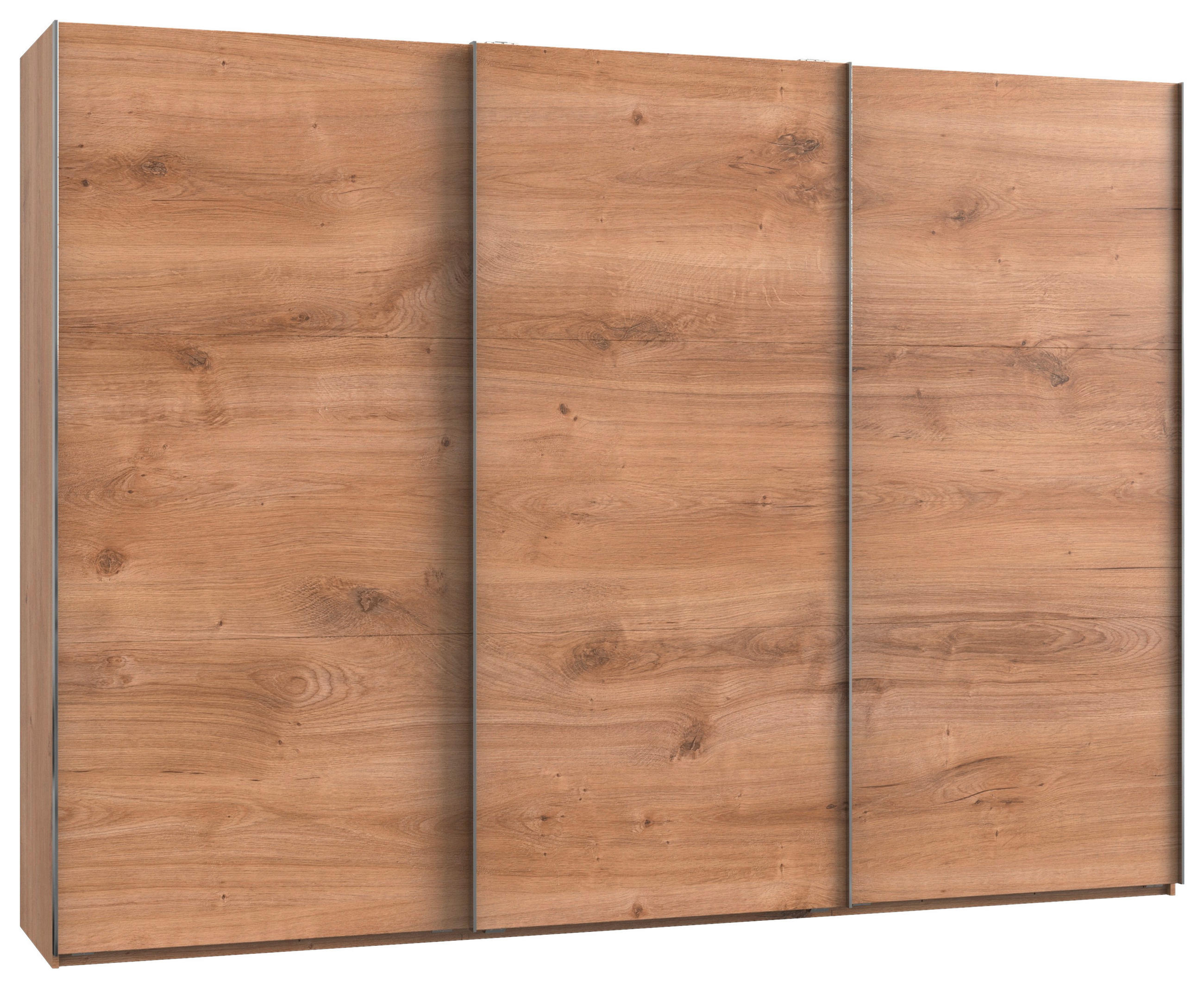 SCHWEBETÜRENSCHRANK 300/216/65 cm 3-türig Eichefarben  - Chromfarben/Eichefarben, MODERN, Holzwerkstoff (300/216/65cm) - MID.YOU