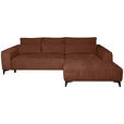 ECKSOFA  in Chenille Rostfarben  279/222 cm  - Rostfarben/Schwarz, KONVENTIONELL, Kunststoff/Textil (279/222cm) - Hom`in