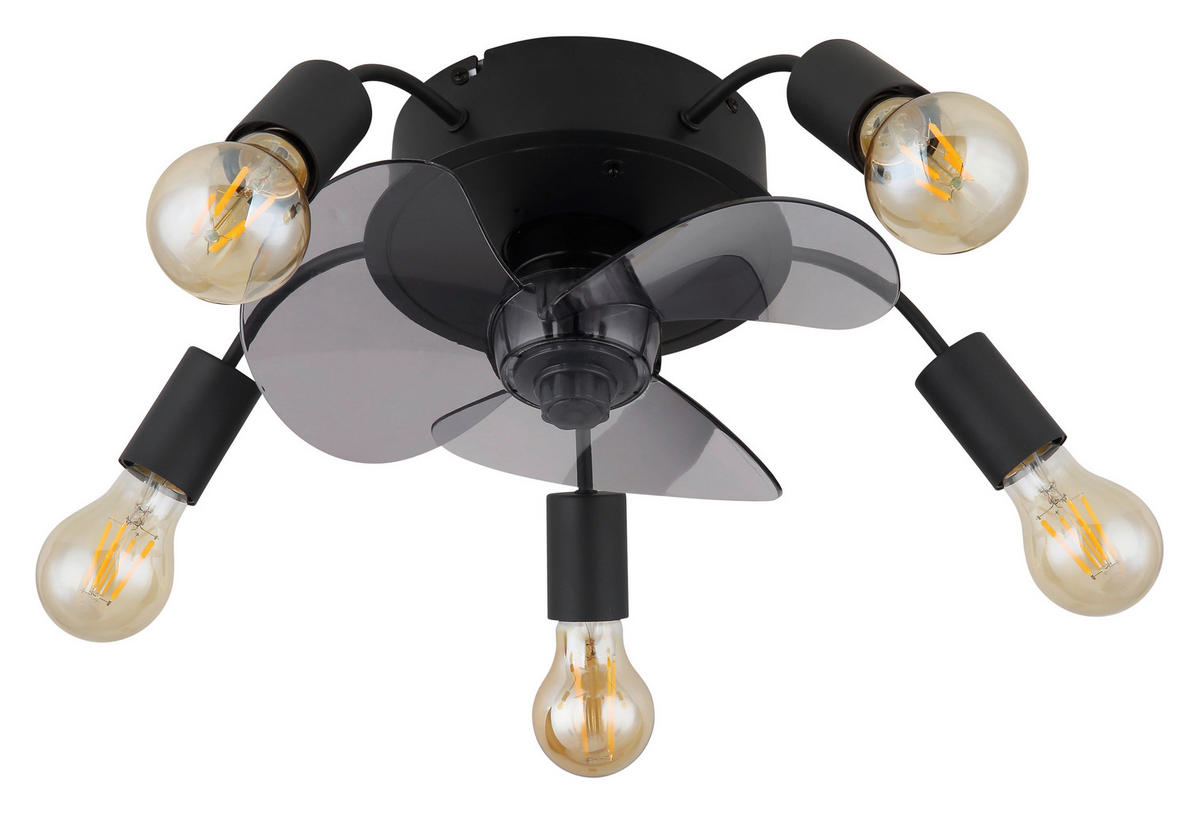 DECKENVENTILATOR  42/15 cm    - Hellgrau/Schwarz, Basics, Kunststoff/Metall (42/15cm) - Globo