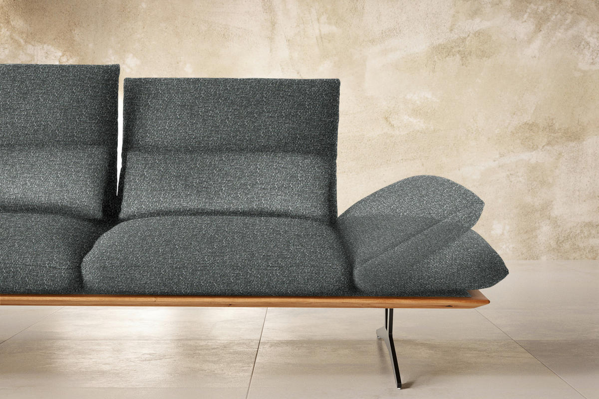 ECKSOFA in Flachgewebe Grau  - Schwarz/Grau, Design, Holz/Textil (159/314cm) - Dieter Knoll