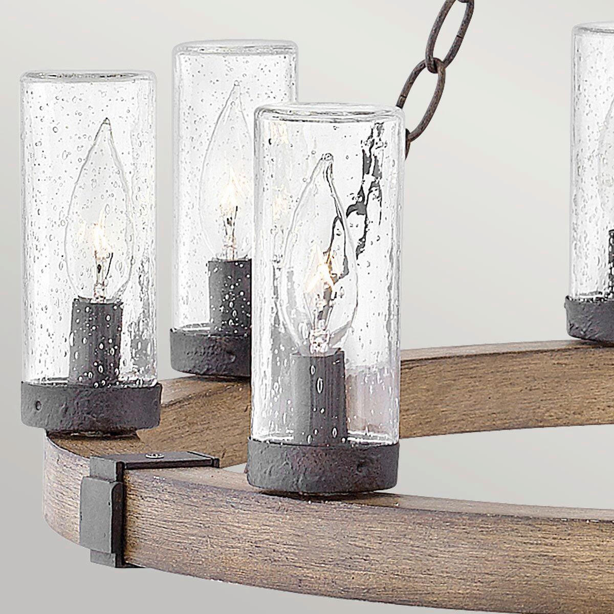 KRONLEUCHTER Sawyer 76,2/81,5 cm   - Wildeiche/Schwarz, KONVENTIONELL, Glas/Metall (76,2/81,5cm) - Elstead Lighting