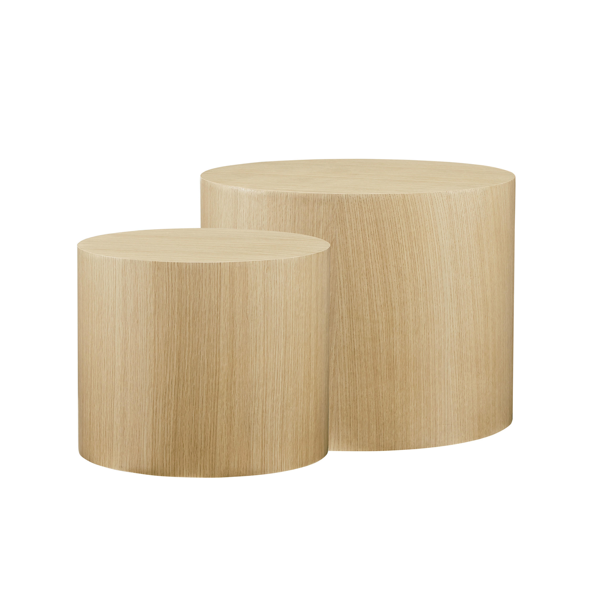 COUCHTISCHSET rund Eichefarben  - Eichefarben, Design, Holzwerkstoff (48-38/48-38/38-32cm) - Livetastic
