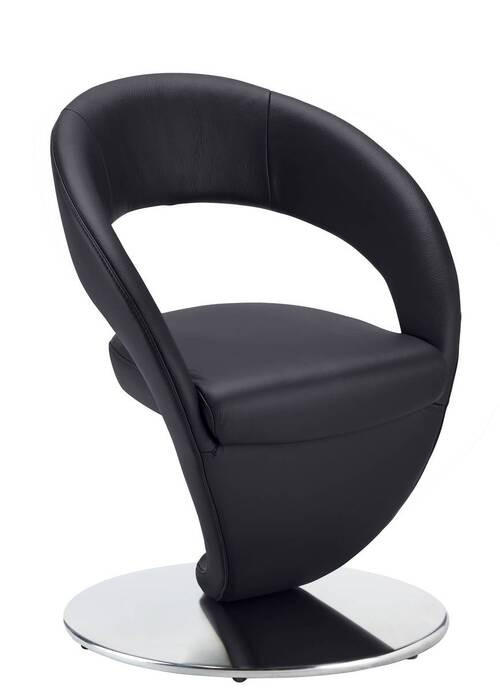 STUHL drehbar - Edelstahlfarben/Schwarz, Design, Textil/Metall (62/86/61cm) - Moderano