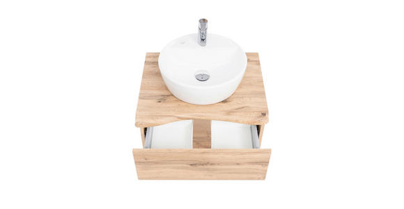 WASCHTISCHKOMBI 61 cm  - Eiche Wotan/Weiß, Natur, Keramik/Holzwerkstoff (61cm) - Xora