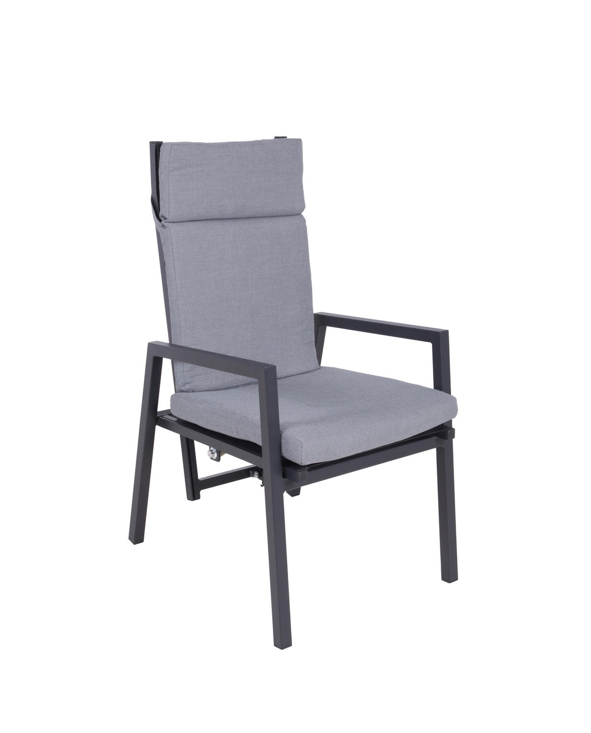 GARTENSTUHL Metall, Kunststoff, Textil Grau, Schwarz  - Schwarz/Grau, Basics, Kunststoff/Textil (55/103/65cm) - Gardenson