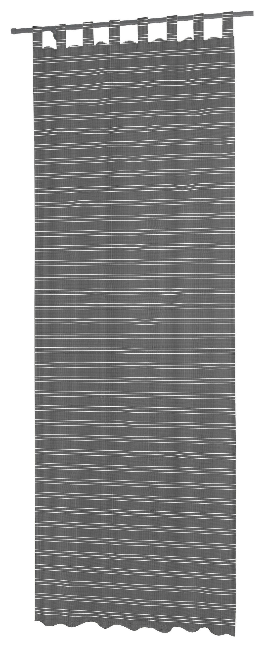 ZÁVĚS S POUTKY, neprůsvitné, 140/245 cm - šedá/přírodní barvy, Basics, textil (140/245cm) - Esposa