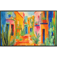 FUßMATTE 40/60 cm Casas de Colores  - Blau, Trend, Kunststoff/Textil (40/60cm) - wash+dry