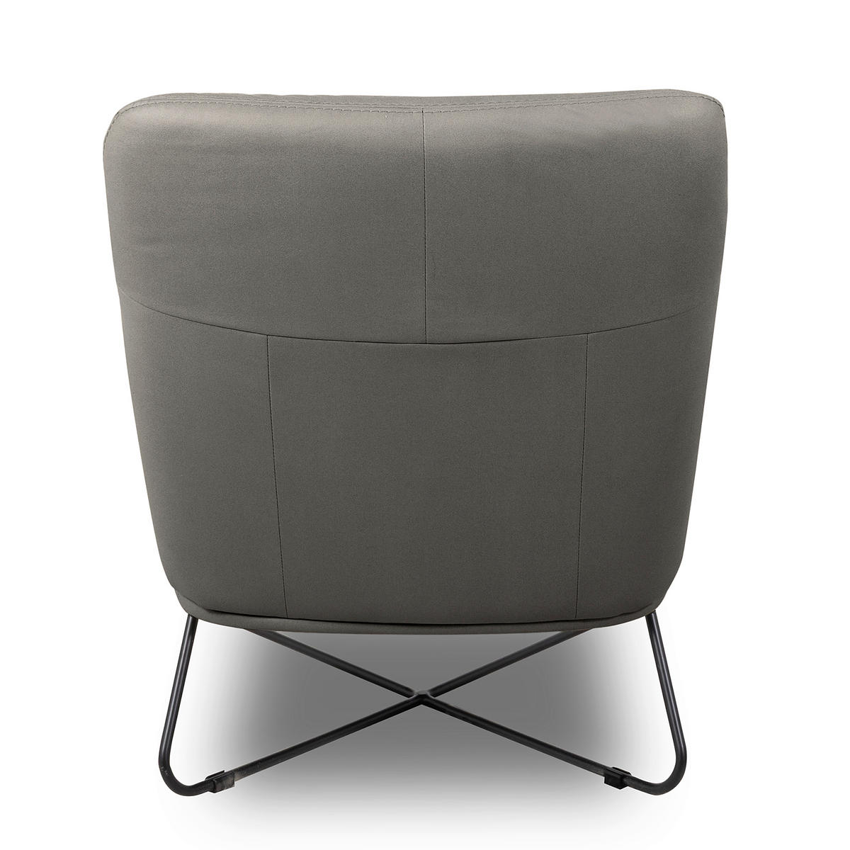 SESSEL in Lederlook Schieferfarben, Beige  - Schieferfarben/Beige, Design, Textil/Metall (67/87/74cm) - Livetastic