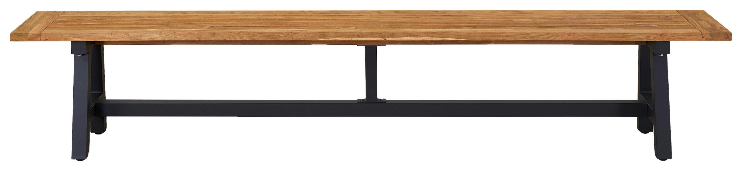 GARTENBANK 240/40/46 cm Teakholz  Aluminium  - Anthrazit/Teakfarben, Design, Holz/Metall (240/40/46cm) - Amatio