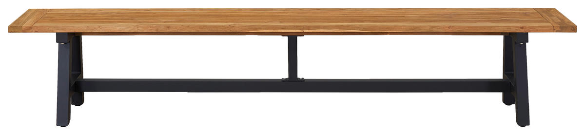 GARTENBANK 240/40/46 cm Teakholz  Aluminium  - Anthrazit/Teakfarben, Design, Holz/Metall (240/40/46cm) - Amatio
