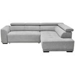 ECKSOFA in Struktur Hellgrau  - Hellgrau/Schwarz, Design, Kunststoff/Textil (284/205cm) - Xora