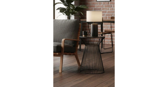 BEISTELLTISCH 33/33/47 cm Schwarz rund  - Schwarz, Trend, Metall (33/33/47cm) - Landscape