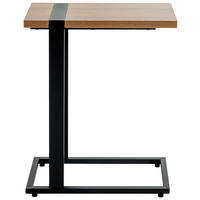 BEISTELLTISCH 49/24/64 cm Schwarz, Eichefarben rechteckig  - Eichefarben/Schwarz, Design, Holzwerkstoff/Metall (49/24/64cm)