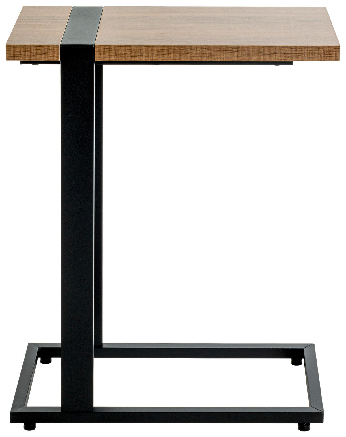 BEISTELLTISCH 49/24/64 cm Schwarz, Eichefarben rechteckig  - Eichefarben/Schwarz, Design, Holzwerkstoff/Metall (49/24/64cm)