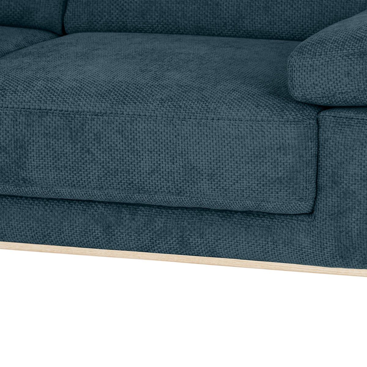 ECKSOFA ROYCE Blau Struktur  - Blau/Schwarz, MODERN, Textil/Metall (194/283cm) - MID.YOU