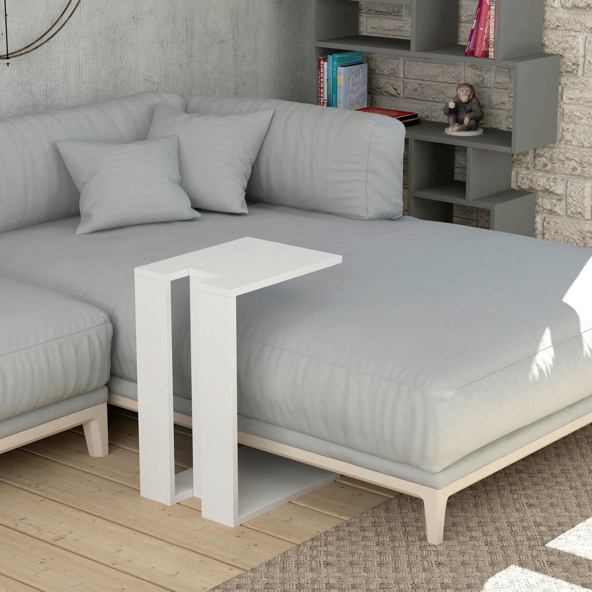 BEISTELLTISCH in Holzwerkstoff 30/40/57 cm  - Weiss, Design, Holzwerkstoff (30/40/57cm) - Livetastic