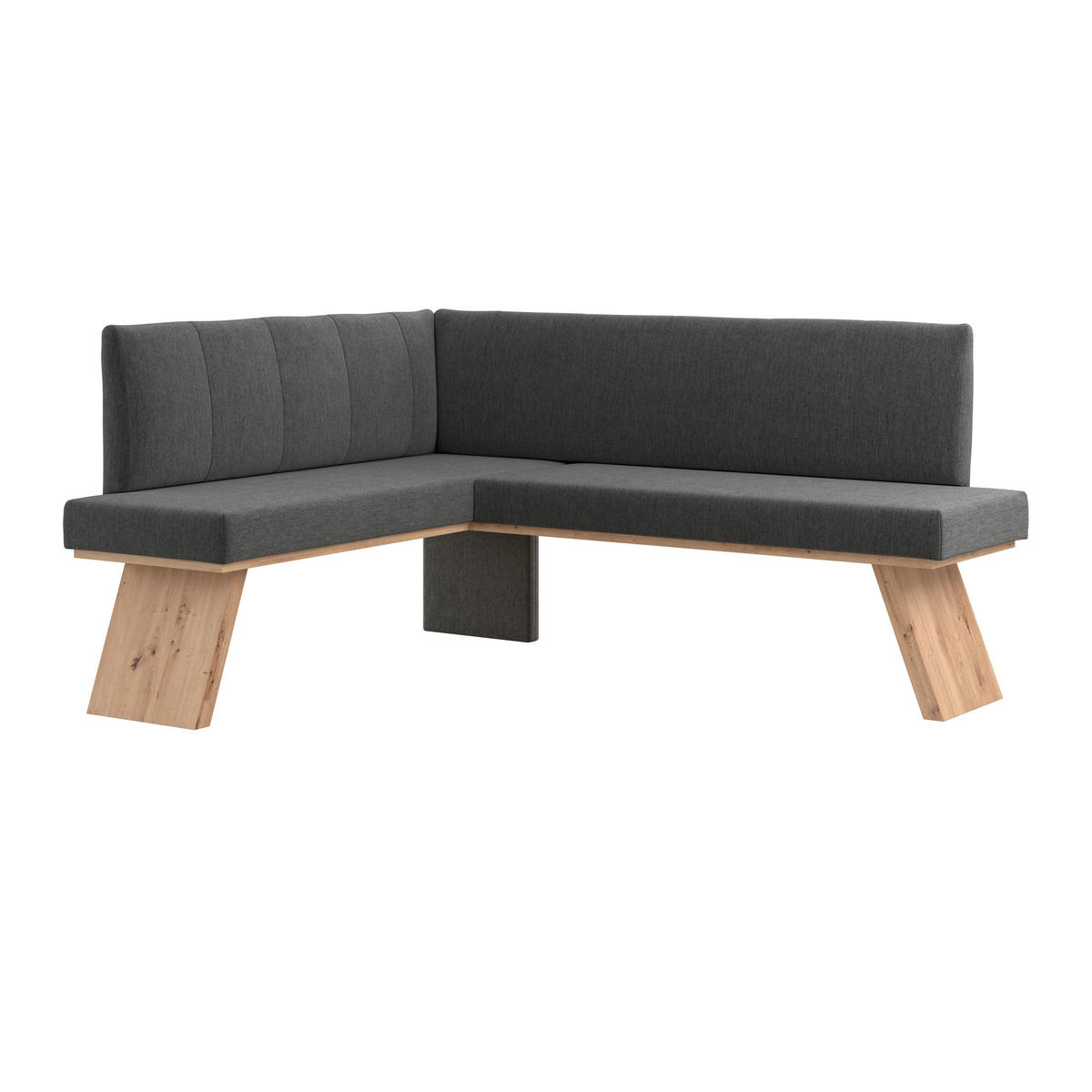 ECKBANK 150/185 cm Webstoff Schwarz   - Eichefarben/Schwarz, KONVENTIONELL, Textil (150/185cm)