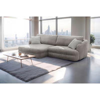 ECKSOFA LUSH in Cord Taupe  161/284 cm  - Taupe/Silberfarben, Design, Kunststoff/Textil (161/284cm) - Livetastic
