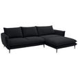ECKSOFA  in Webstoff Schwarz  304/196 cm  - Schwarz, KONVENTIONELL, Textil/Metall (304/196cm) - Hom`in