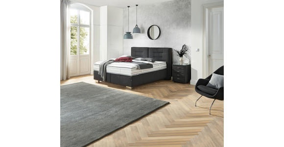 BOXSPRINGBETT 180/200 cm  in Schwarz  - Alufarben/Schwarz, KONVENTIONELL, Textil/Metall (180/200cm) - Dieter Knoll