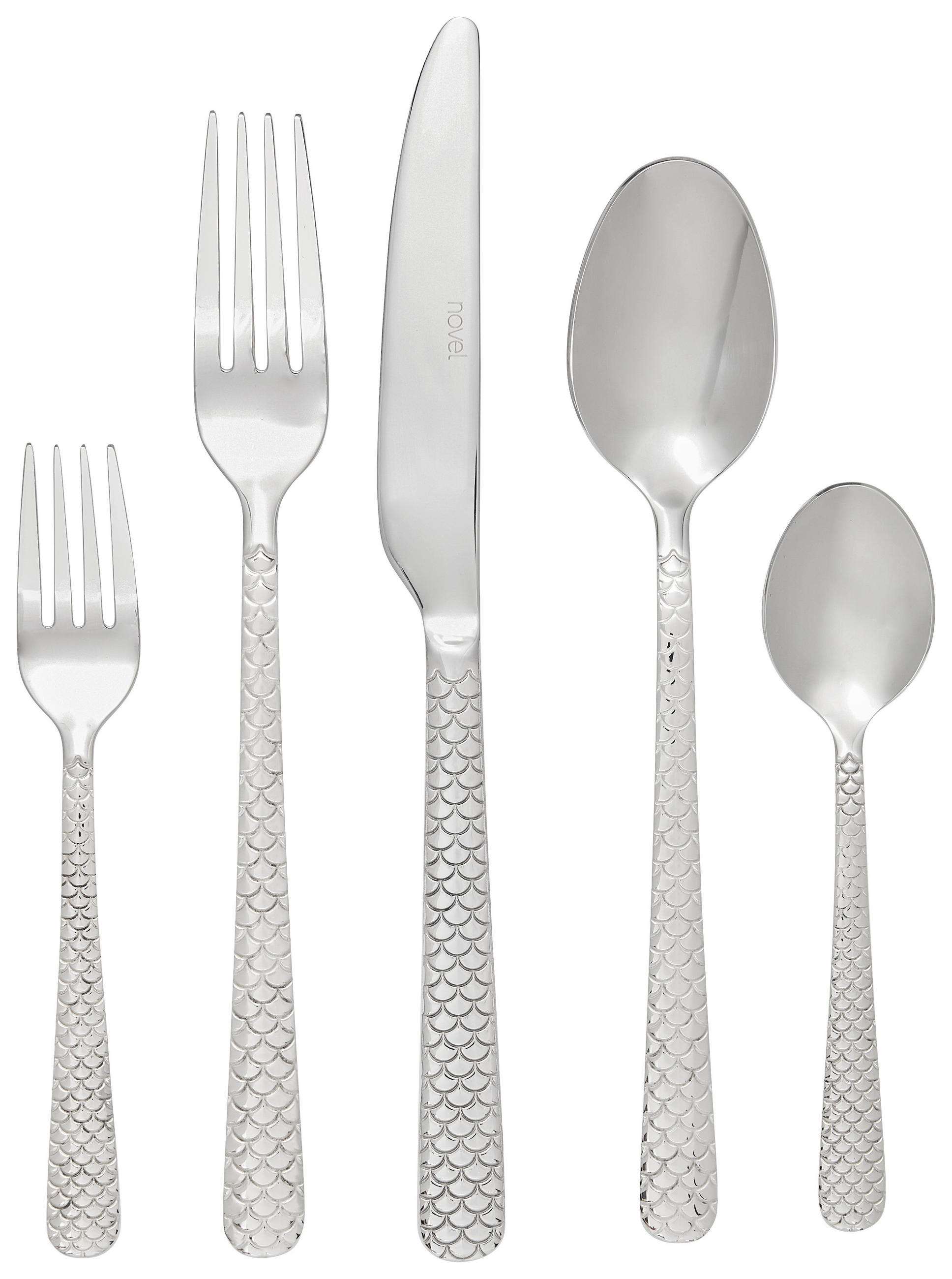 BESTECKSET 30-teilig Edelstahl  - Edelstahlfarben, KONVENTIONELL, Metall - Novel