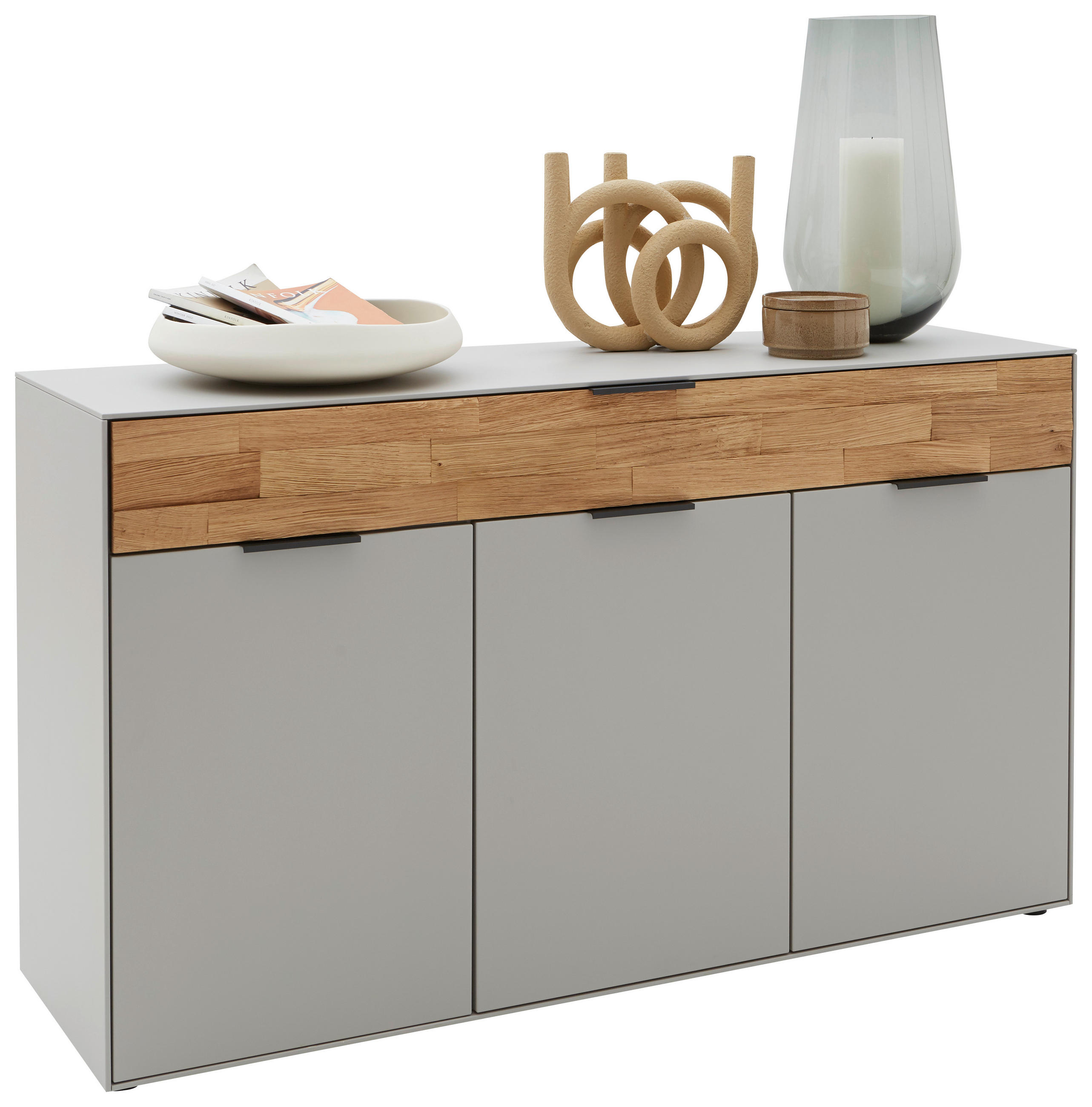 SIDEBOARD  in 151,9/87,9/45,2 cm  - Wildeiche/Hellgrau, Design, Holz/Holzwerkstoff (151,9/87,9/45,2cm) - Dieter Knoll