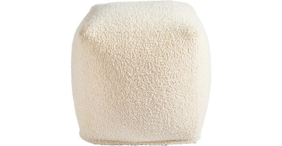 POUF Bouclé Uni Naturfarben 40/40/40 cm  - Naturfarben, Trend, Textil (40/40/40cm) - Linea Natura