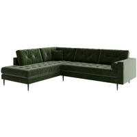 HÖRNSOFFA i flatväv olivgrön  - stålfärgad/olivgrön, Design, metall/textil (259/205cm) - Livetastic