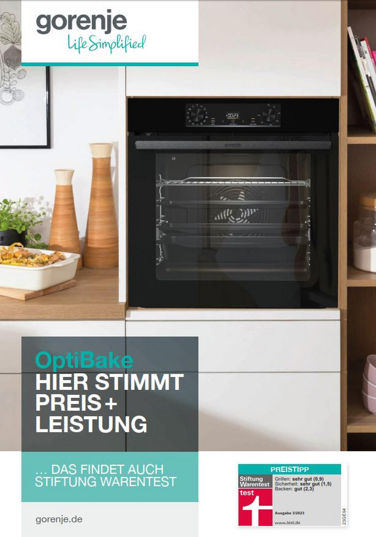 EINBAUBACKOFEN BPS 6737 E14BG  - Schwarz, Basics, Glas/Metall (59,5/59,5/56,4cm) - Gorenje
