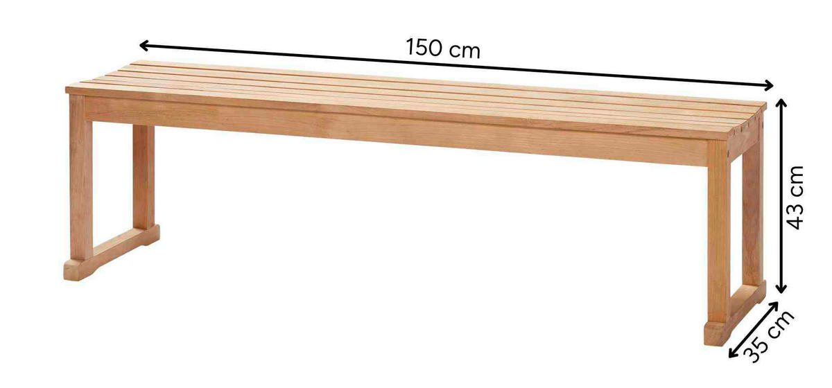 SITZBANK in Holz Teakfarben  - Teakfarben, KONVENTIONELL, Holz (150/43/40cm) - MID.YOU