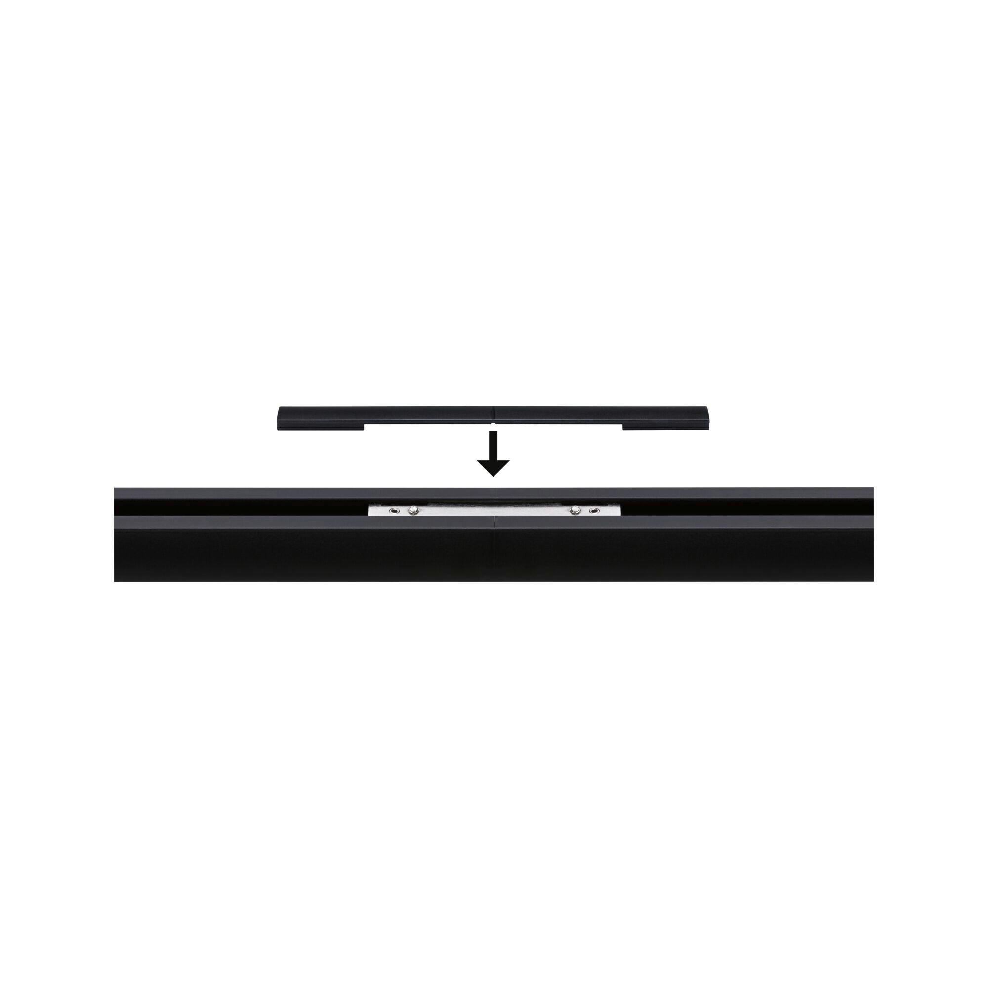 SCHIENENSYSTEM-ABDECKSCHIENE URail 12,5/0,5 cm   - Transparent/Schwarz, Basics, Kunststoff (12,5/0,5/1cm) - Paulmann
