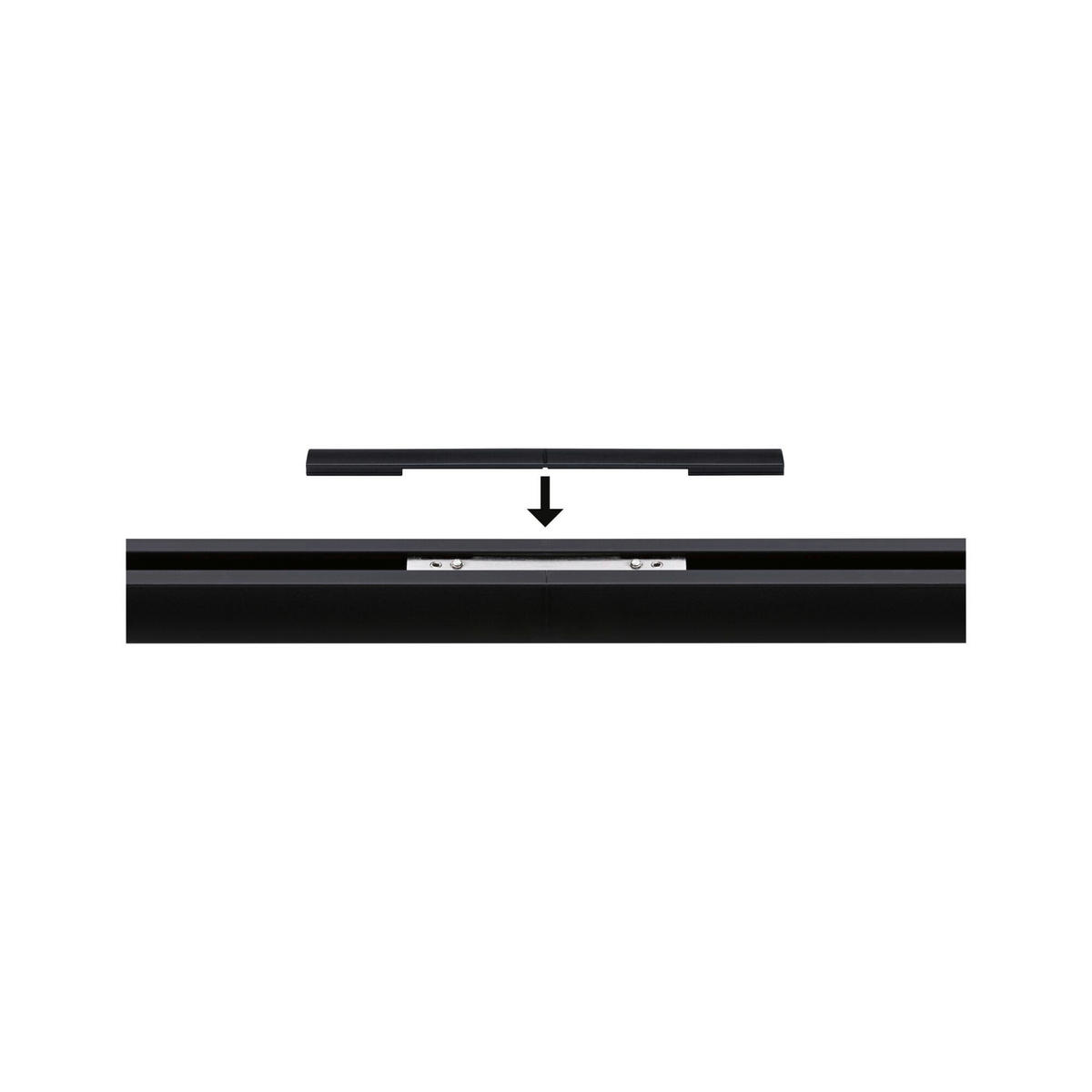 SCHIENENSYSTEM-ABDECKSCHIENE URail 12,5/0,5/1 cm   - Transparent/Schwarz, Basics, Kunststoff (12,5/0,5/1cm) - Paulmann