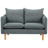 2-SITZER-SOFA in Webstoff Dunkelgrau  - Dunkelgrau/Naturfarben, Design, Holz/Kunststoff (130/84/82cm) - Livetastic