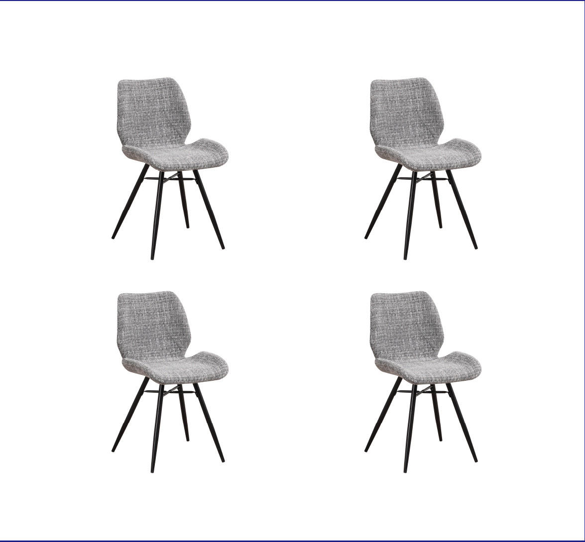 SADA STOLIČIEK 4 kus - čierna/sivá, Modern, kov/textil (47/82/55cm) - MID.YOU