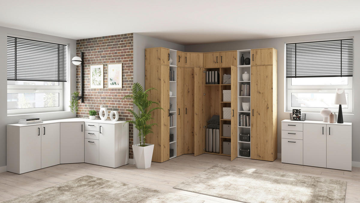 KOMMODE 80/83/40 cm  in Weiss  - Weiss/Anthrazit, Modern, Holzwerkstoff/Kunststoff (80/83/40cm) - Carryhome