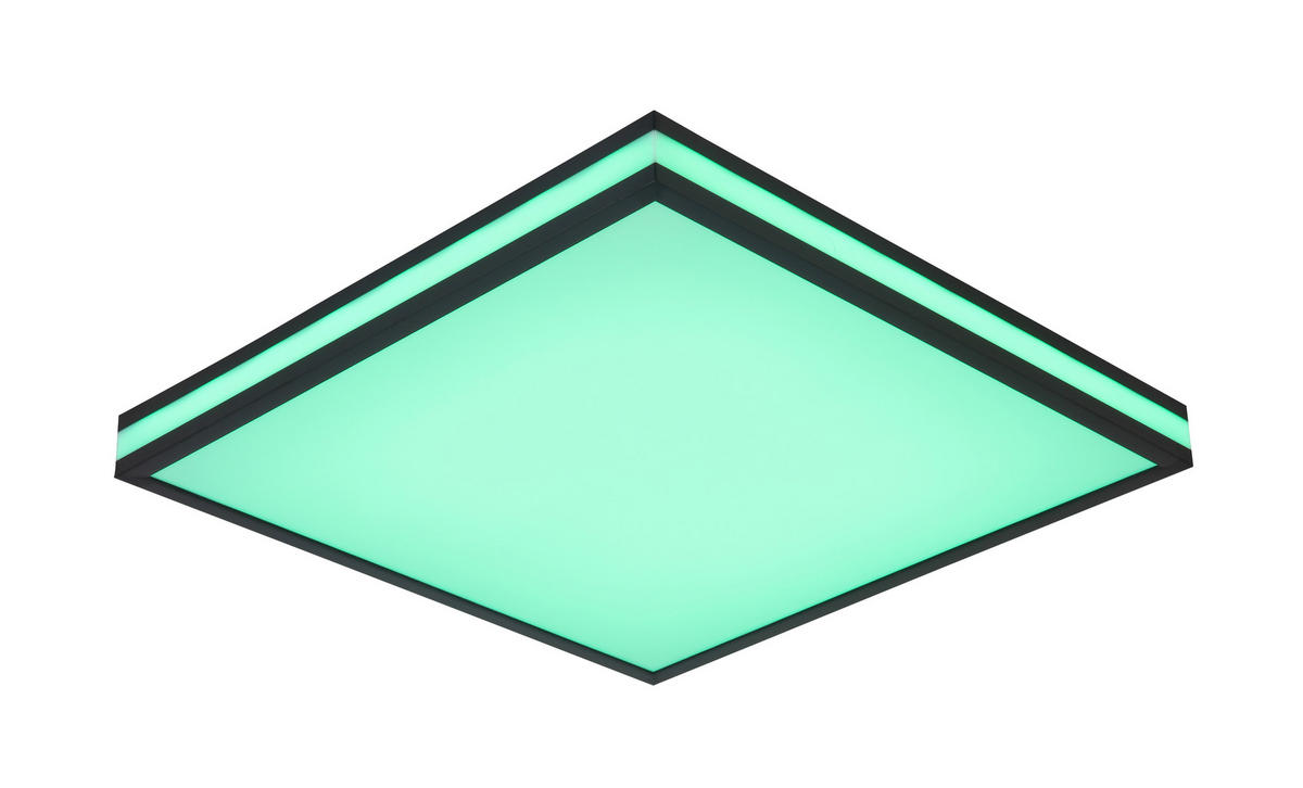 STROPNÉ LED SVIETIDLO, 45/45/7,5 cm - čierna/biela, Lifestyle, kov/plast (45/45/7,5cm) - Novel