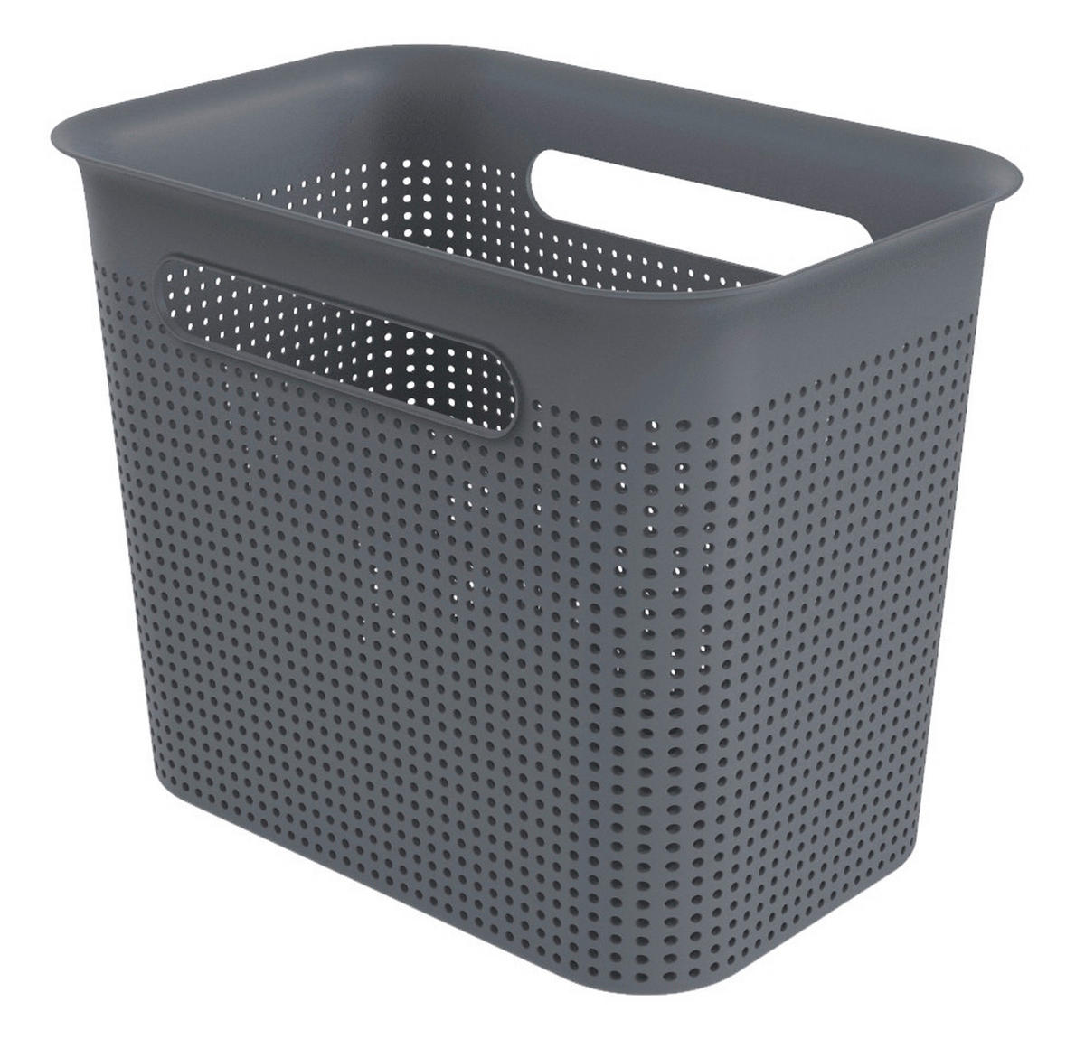 KOŠARA ZA SHRANJEVANJE   26,2/18/21,1 cm     - črna, Basics, umetna masa (26,2/18/21,1cm) - Rotho