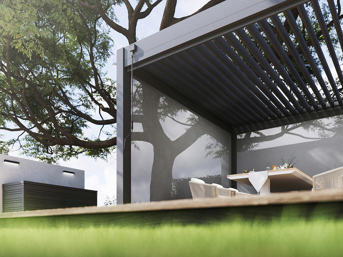 PERGOLA 800/255/400 cm Aluminium  - Anthrazit, Basics, Metall (800/255/400cm) - Gardenson