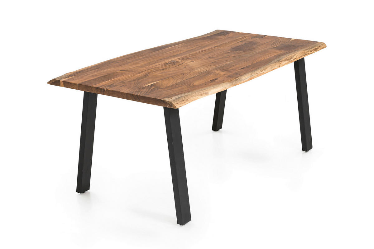 ESSTISCH in Holz 140/80/76,5 cm  - Schwarz/Naturfarben, MODERN, Holz/Metall (140/80/76,5cm) - Livetastic