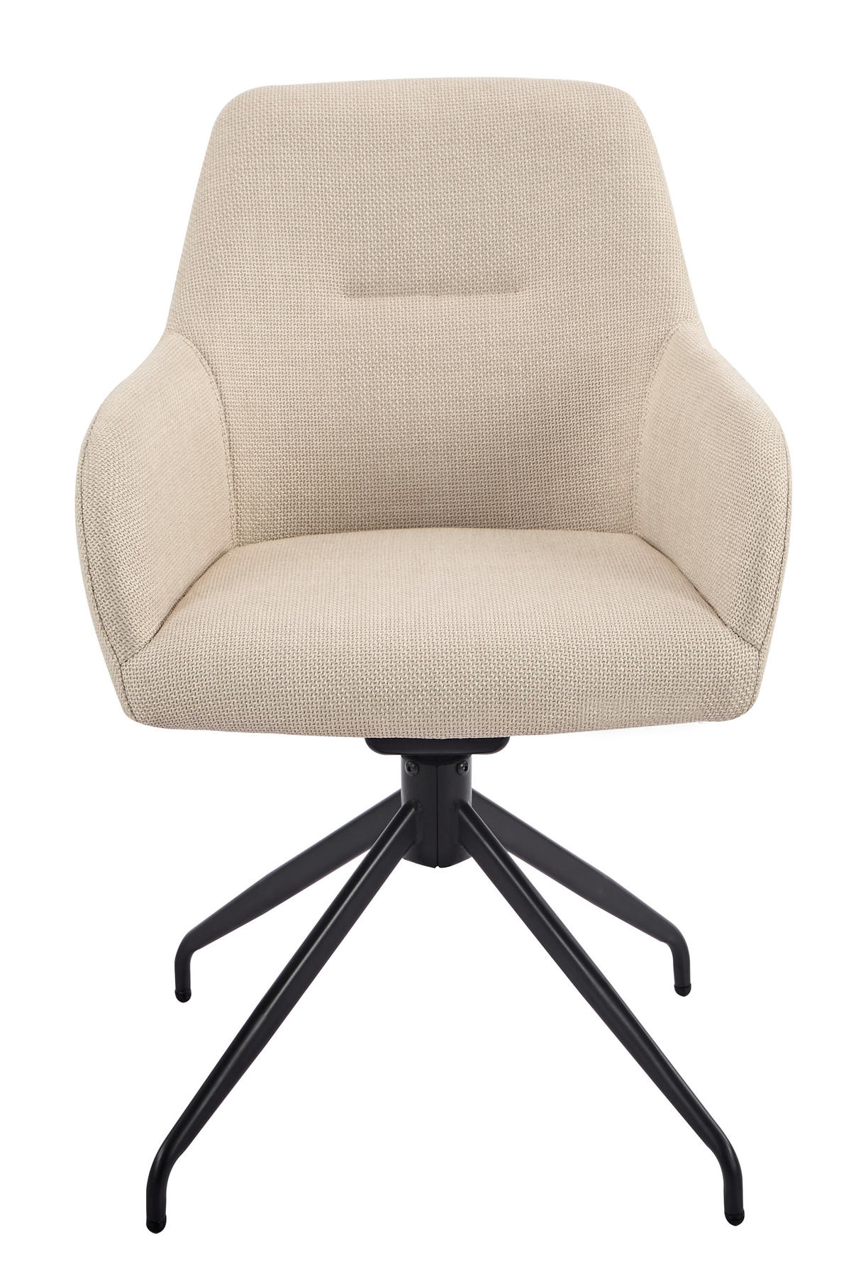 ARMLEHNSTUHL-SET 2 Stück  in Stahl Webstoff, Mikrofaser  - Beige/Schwarz, MODERN, Textil/Metall (56/83/60cm) - MID.YOU