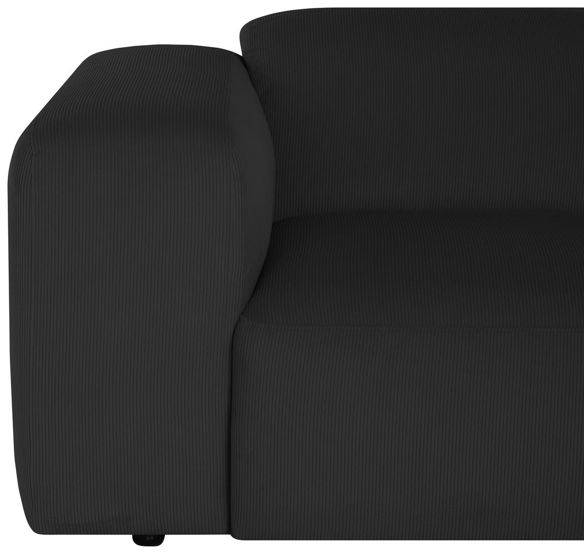 ECKSOFA HANNAH Anthrazit Cord  - Anthrazit/Schwarz, Design, Kunststoff/Textil (252/170cm) - MID.YOU