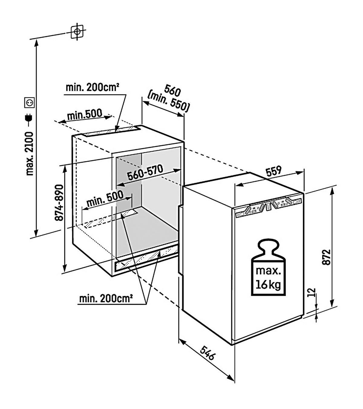 KÜHLSCHRANK 55,9/87,2/54,6 cm IRD3901  - Weiß, Basics, Kunststoff/Metall (55,9/87,2/54,6cm) - Liebherr