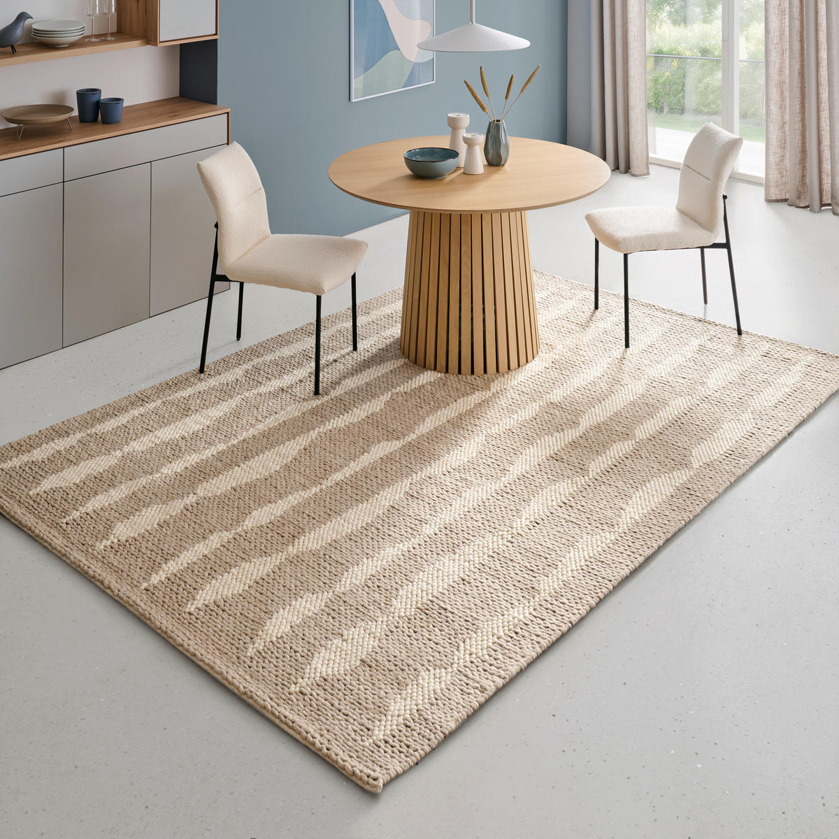 HANDWEBTEPPICH 160/230 cm Beige  - Beige, Natur, Textil (160/230cm) - Linea Natura