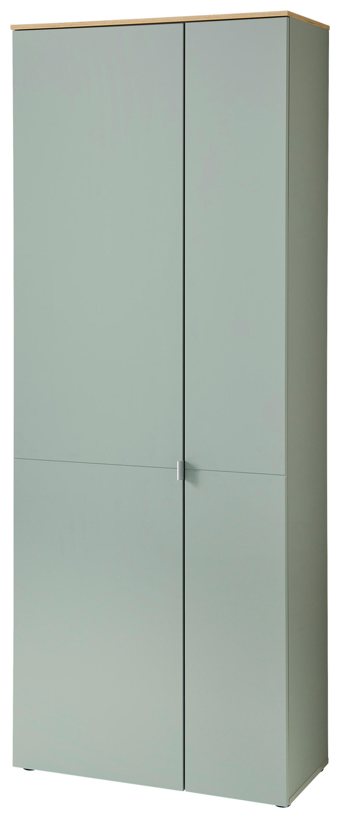 GARDEROBENSCHRANK 78/202/38 cm  - Salbeigrün/Silberfarben, Design, Holzwerkstoff/Kunststoff (78/202/38cm)