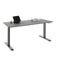 SCHREIBTISCH 160/75/72-122 cm  in Grau, Hickory  - Anthrazit/Grau, MODERN, Holzwerkstoff/Metall (160/75/72-122cm) - Novel