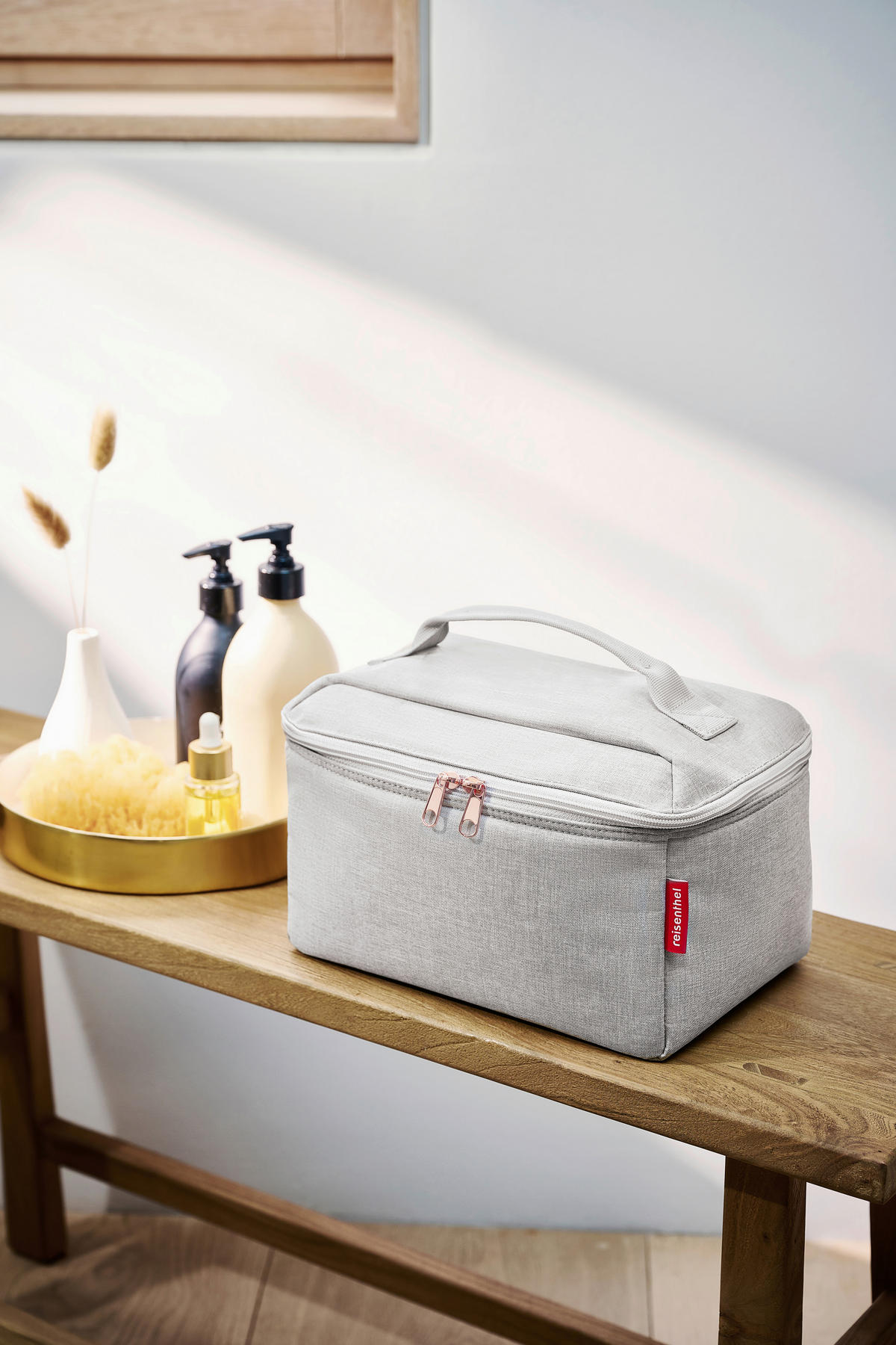 KOSMETIKTASCHE  - Roségold/Grau, Basics, Kunststoff (27/18/17cm) - Reisenthel