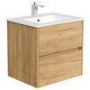 WASCHTISCHKOMBI 60 cm  - Eichefarben/Weiß, MODERN, Keramik/Holzwerkstoff (60cm) - MID.YOU