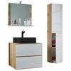 BADEZIMMER 4-teilig  in 94 cm  - Honigeiche/Schwarz, MODERN, Glas/Keramik (94cm) - MID.YOU
