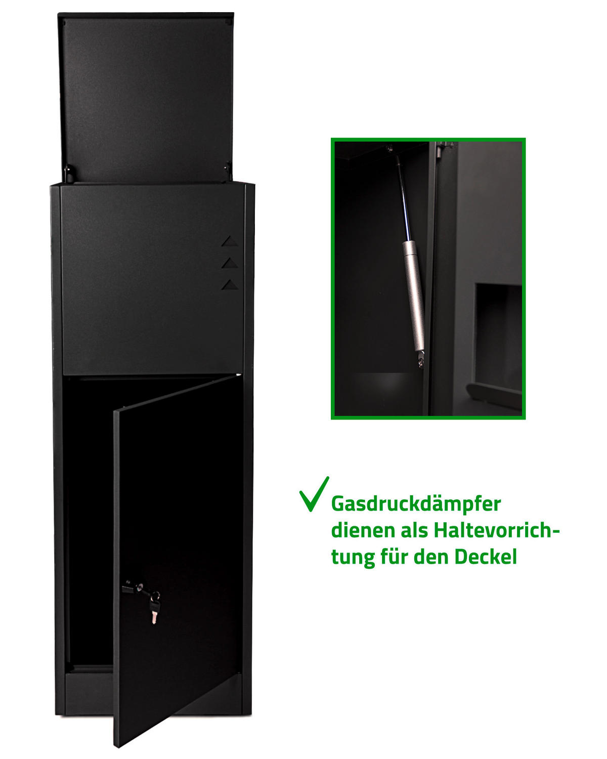 PAKETBOX Schwarz  - Schwarz, Basics, Metall (39,5/118,5/38,5cm) - Ambia Garden